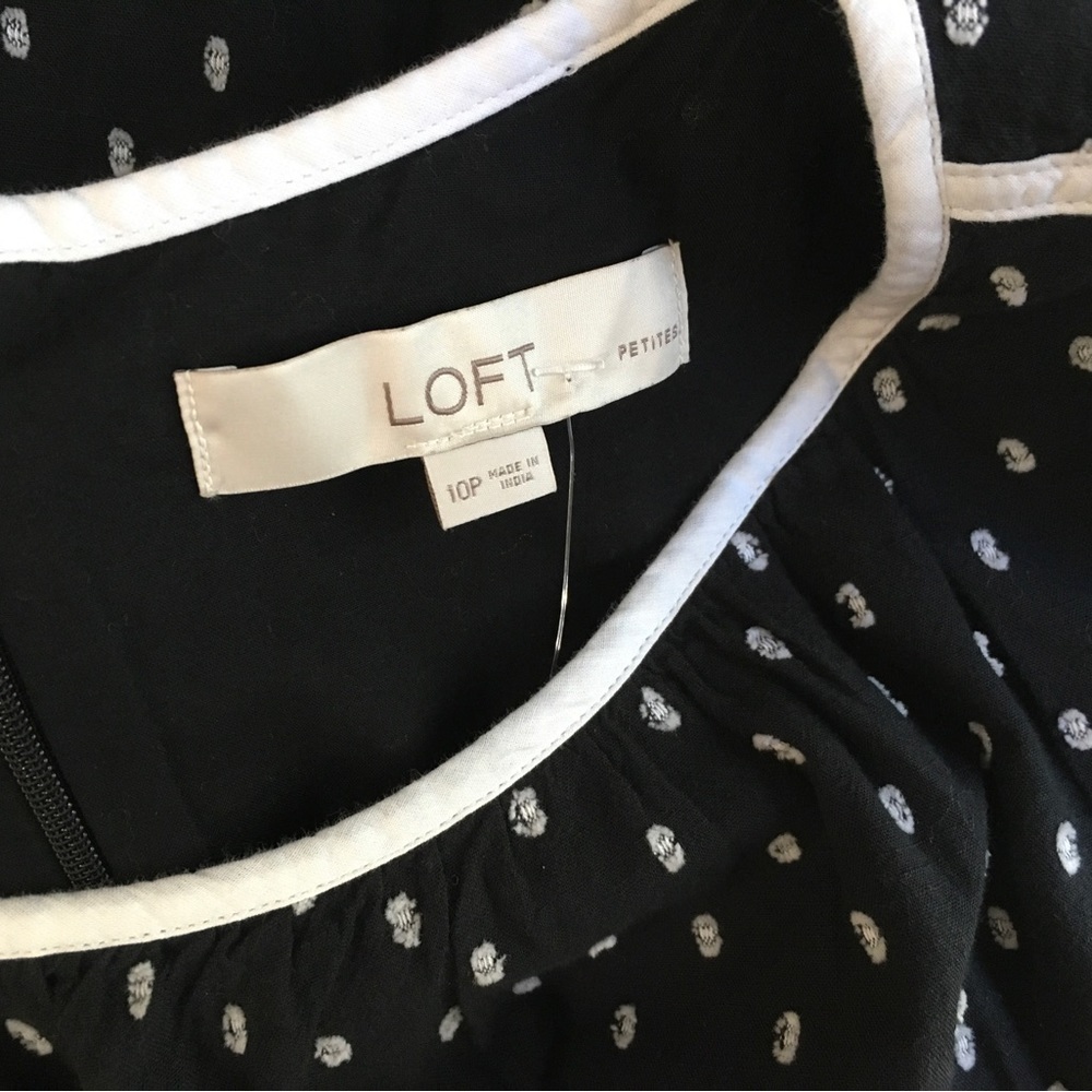 Loft Clip Flounce A Line Dress Black size 10P Parisian feminine cottage - Picture 7 of 7